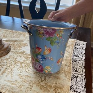 Vintage Mackenzie Childs blue floral ice bucket. Never been used. Brand new